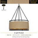 Minka Lavery 3866-726 Windward Passage - 6 Light Pendant in Coal 2