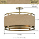 Minka Lavery 3869-695 Windward Passage 4 Light Semi Flush in Soft Brass 3