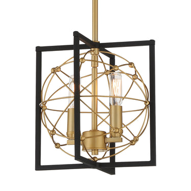 Minka Lavery 3912-707A Titans Trace 2 Light Mini Pendant in Sand Coal W/ Painted Honey Gol 1