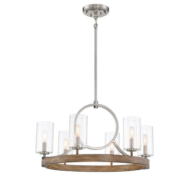 Minka Lavery 4015-280 Country Estates 6 Light Chandelier in Sun Faded Wood W/Brushed Nicke 1