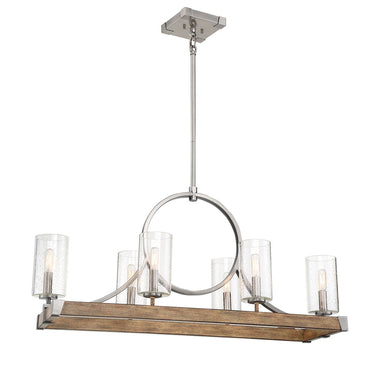 Minka Lavery 4016-280 Country Estates 6 Light Island in Sun Faded Wood W/Brushed Nicke 1