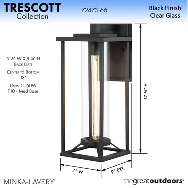 Minka Lavery 72473-66 Trescott 1 Light Outdoor Wall Light 2