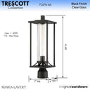Minka-Lavery 72476-66Trescott 1 Light 20 inch Black Outdoor Post Mount 2