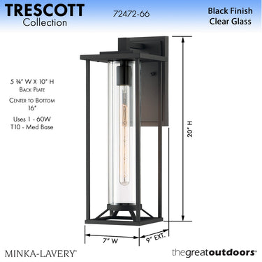 Minka Lavery 72477-66 Trescott 1 Light Outdoor Wall Light 2