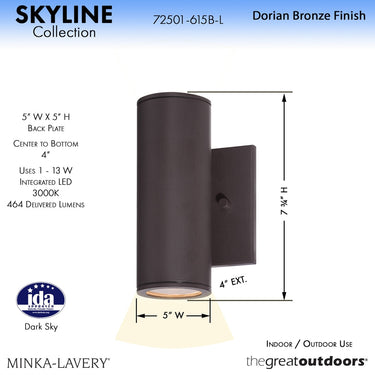 Minka Lavery 72501-L Skyline LED Outdoor Wall Light 4