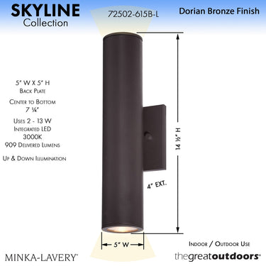Minka Lavery 72502-L Skyline 2 Light Outdoor Wall Light 4