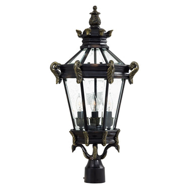 Minka-Lavery 8936-95Stratford Hall 4 Light 28 inch Heritage/Gold Outdoor Post Mount Lantern 1