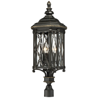 Minka-Lavery 9326-585Bexley Manor 4 Light 33 inch Black/Gold Outdoor Post Mount Lantern 1