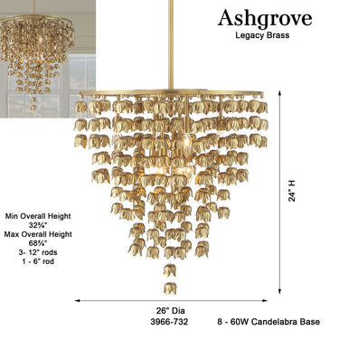 Minka Lavery Ashgrove 26" 8 Light Pendant - 3966-732 8