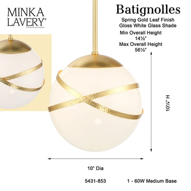 Minka Lavery Atlys 1 Light Mini Pendant - 5431-853 3