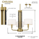 Minka Lavery Chelsea 3 Light Chandelier - 2783-695 4