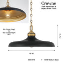 Minka Lavery Crowne 16" 1 Light Pendant - 3935 18