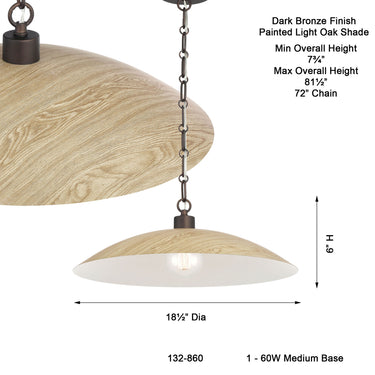 Minka Lavery Derby 18.5" 1 Light Pendant - 132-860 7