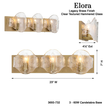Minka Lavery Elora 23" 3 Light Vanity Light - 3693-732 6