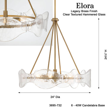 Minka Lavery Elora 24" 6 Light Pendant - 3695-732 8