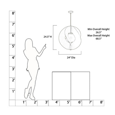 Minka Lavery Gloria 24" 1 Light Pendant - 3951 8