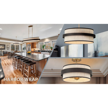 Minka Lavery Harbor Wrap 16" 3 Light Semi Flush - 3685-886 5