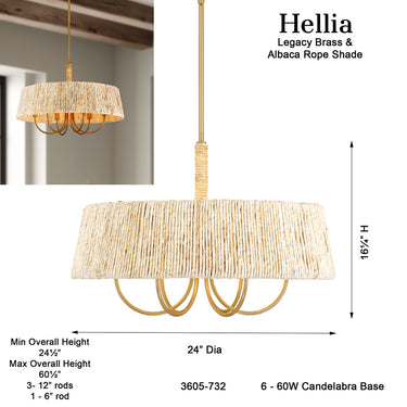 Minka Lavery Hellia 24" 6 Light Pendant - 3605-732 6