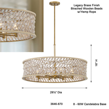 Minka Lavery Horsmore 29.5" 8 Light Pendant - 3646-870 8