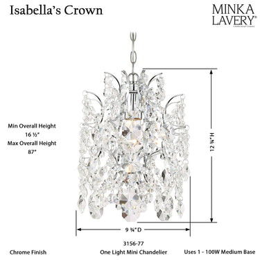 Minka Lavery Isabella'S Crown 1 Light Mini Pendant - 3155-77 