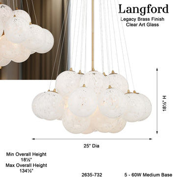 Minka Lavery Langford 25" 5 Light Pendant - 2635-732 8