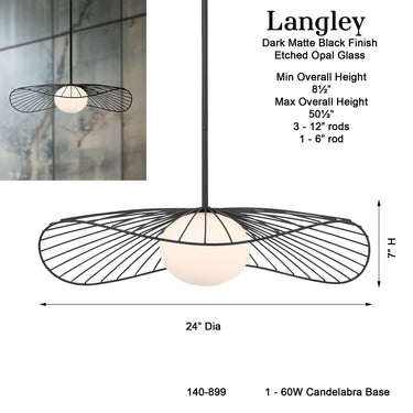 Minka Lavery Langley 24" 1 Light Pendant - 140-899 9