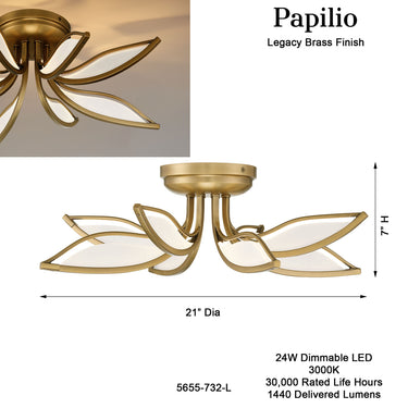 Minka Lavery Papilio 21" LED Flush Mount - 5655-732-L 7