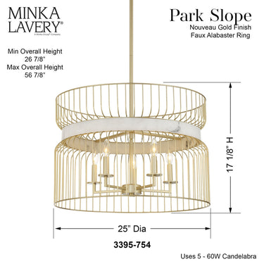 Minka Lavery Park Slope 5Lt Pendant - 3395-754 2