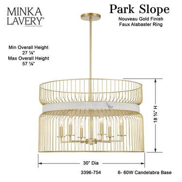 Minka Lavery Park Slope 6Lt Pendant - 3396-754 5