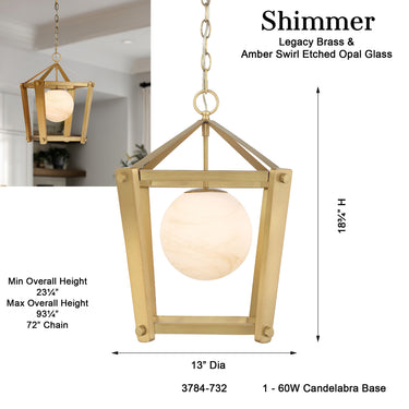 Minka Lavery Shimmer 13" 1 Light Pendant - 3784-732 6