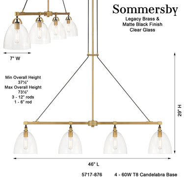Minka Lavery Sommersby 46" 4 Light Island Light - 5717-876 6