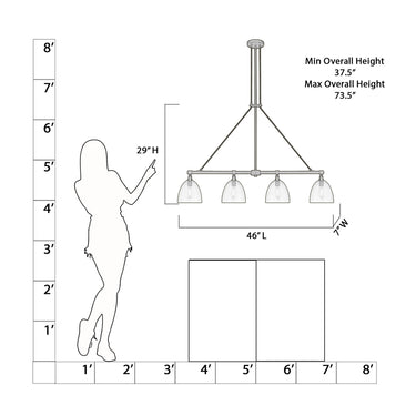 Minka Lavery Sommersby 46" 4 Light Island Light - 5717-876 7