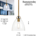 Minka Lavery Sommersby 7" 1 Light Pendant - 5711-876 6