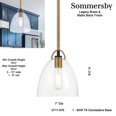 Minka Lavery Sommersby 7" 1 Light Pendant - 5711-876 6