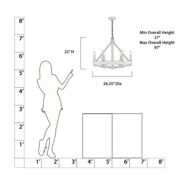 Minka Lavery Sonoma 26.25" 6 Light Chandelier - 2626-860 7