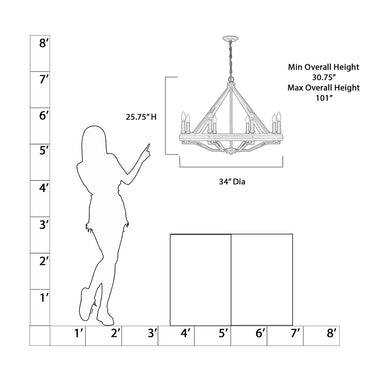 Minka Lavery Sonoma 34" 8 Light Chandelier - 2628-860 8