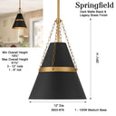 Minka Lavery Springfield 12" 1 Light Pendant - 3933 18