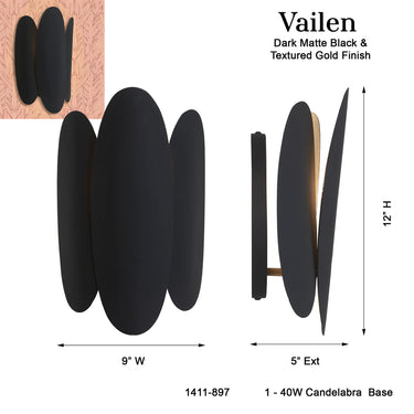 Minka Lavery Vailen 12" High 1 Light Wall Sconce - 1411-897 5