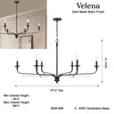 Minka Lavery Velena 47.25" 6 Light Chandelier - 3826-899 7