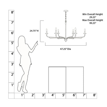 Minka Lavery Velena 47.25" 6 Light Chandelier - 3826-899 8