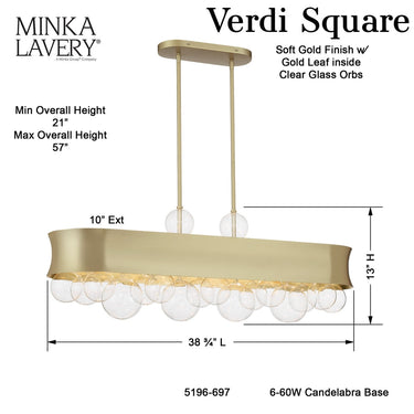 Minka Lavery Verdi Square 6 Light Island - 5196-697 5