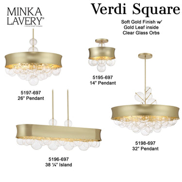 Minka Lavery Verdi Square 8 Light Pendant & Semi Flush - 5197-697 7
