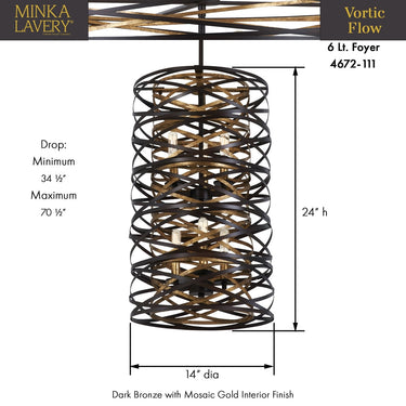 Minka Lavery Vortic Flow Pendant - 4672-111 