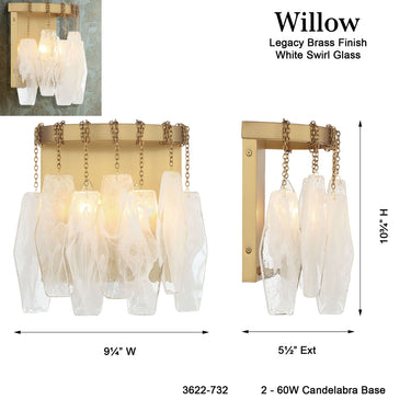 Minka Lavery Willow 10.75" High 2 Light Wall Sconce - 3622-732 5