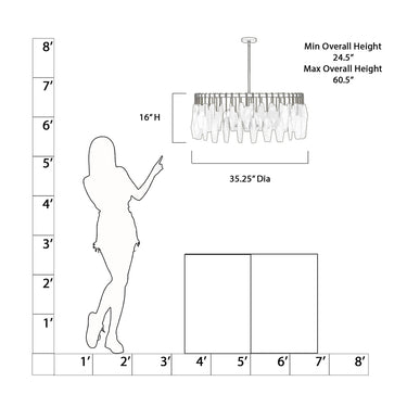 Minka Lavery Willow 35.25" 6 Light Pendant - 3626-732 9