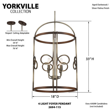 Minka Lavery Yorkville 4 Light Pendant - 2694-115 4