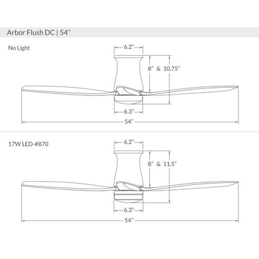 Modern Fan ARB-FM-54-870 Arbor Flush DC 54" Fan w/ Light 25