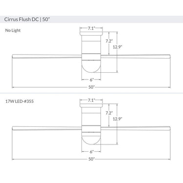 Modern Fan CIR-FM-50-NL Cirrus Flush DC 50" Fan No Light 19