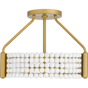 Molly 3 Light Semi-Flush Mount in Brushed Gold 1
