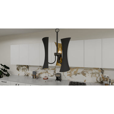 Myla 3 Light Pendant in Matte Black 2